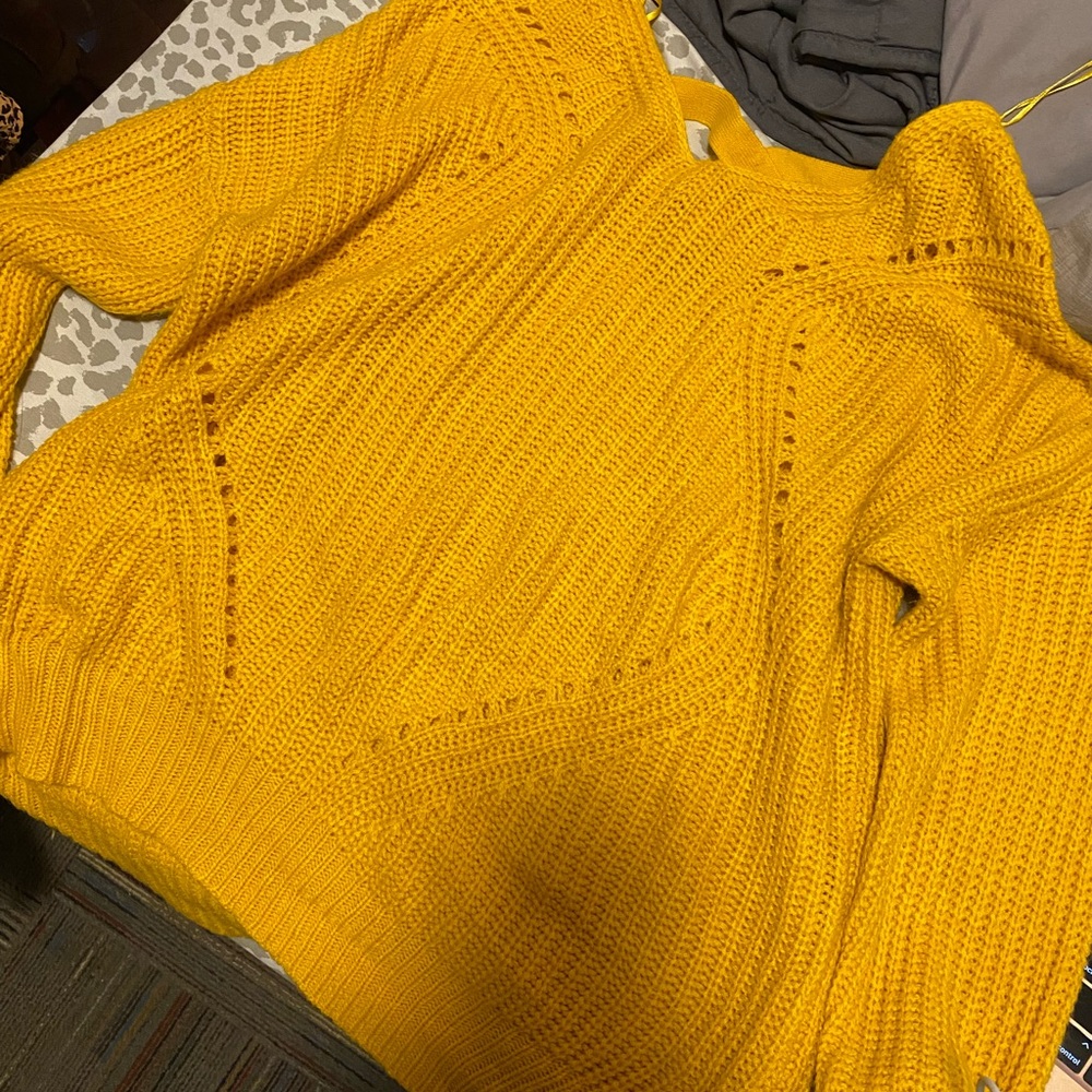 yellow knit sweater